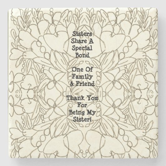 Dessous-de-verre En Pierre Sister Sentiment Abstrait (Devant)