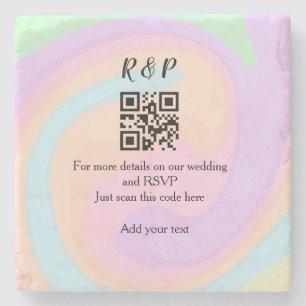 Dessous-de-verre En Pierre Site web de mariage rsvp q r code ajouter nom text
