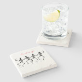 Dessous-de-verre En Pierre Skeletons dansants Halloween Thunder_Cove (Côté)