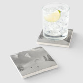 Dessous-de-verre En Pierre Ski de fond en poudre (Côté)