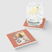 Dessous-de-verre En Pierre Sledding et skier à l'affiche de VOSGES (Côté)