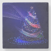 Dessous-de-verre En Pierre Slippery Joe numériquement rendu sapin de Noël bea (Devant)