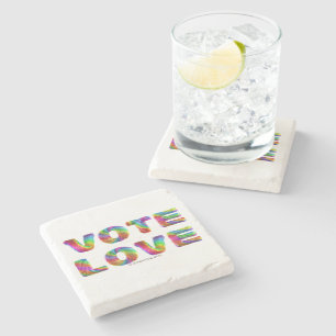 Dessous-de-verre En Pierre SlipperyJoe vote amour égalité fourrure arc-en-cie