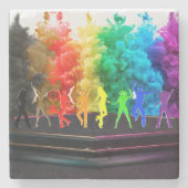 Dessous-de-verre En Pierre SlipperyJoe's Dancing Pride Shadows cadeaux gay ar (Devant)