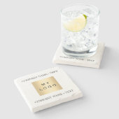 Dessous-de-verre En Pierre slogan du logo de l'entreprise (Côté)