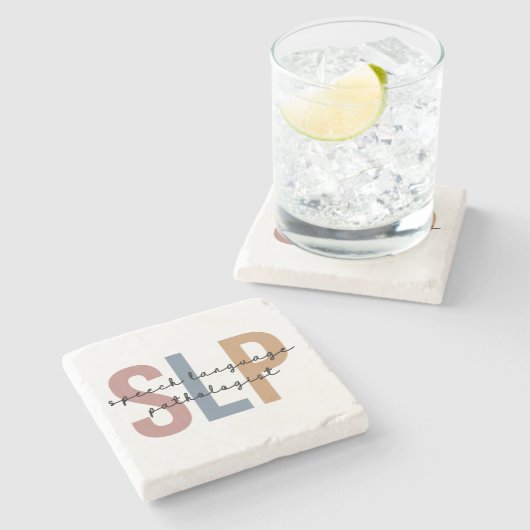 Dessous-de-verre En Pierre SLP - Langue Pathologiste Retro (Côté)