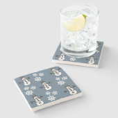 Dessous-de-verre En Pierre Snowman (Côté)