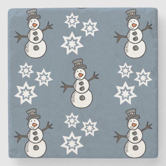Dessous-de-verre En Pierre Snowman (Devant)