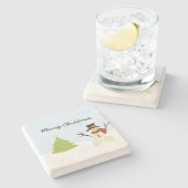Dessous-de-verre En Pierre Snowman (Côté)