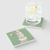 Dessous-de-verre En Pierre Snowman (Côté)