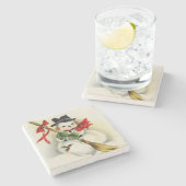 Dessous-de-verre En Pierre Snowman 001 (Côté)