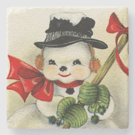 Dessous-de-verre En Pierre Snowman 004 (Devant)