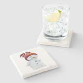 DESSOUS-DE-VERRE EN PIERRE SNOWMAN JOUEUR (Côté)