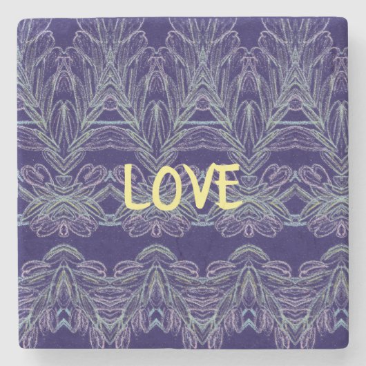 Dessous-de-verre En Pierre Soft Swirls Love (Purple) (Devant)
