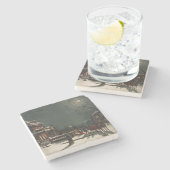 Dessous-de-verre En Pierre Soirée de Noël (Côté)