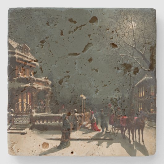 Dessous-de-verre En Pierre Soirée de Noël (Devant)