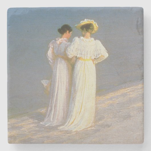 Dessous-de-verre En Pierre Soirée d'été sur la plage du sud de Skagen (Devant)