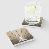 Dessous-de-verre En Pierre Soleil Art déco bronzé (Côté)