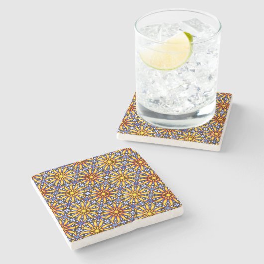 Dessous-de-verre En Pierre Soleil céleste Mandala (Côté)