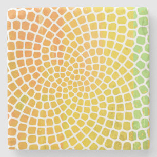 Dessous-de-verre En Pierre Soleil Éclatant Jaune