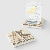 Dessous-de-verre En Pierre Sommeils avec des chiwawas (Côté)