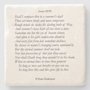 Dessous-de-verre En Pierre Sonnet # 18 par William Shakespeare