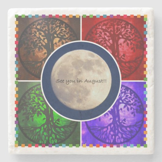 Dessous-de-verre En Pierre Sous des cieux d'août… (Devant)