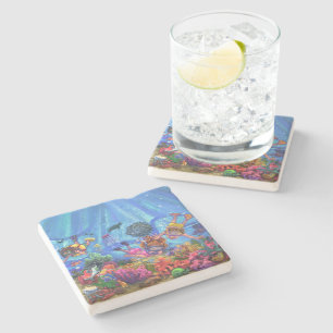 Dessous-de-verre En Pierre Sous la mer