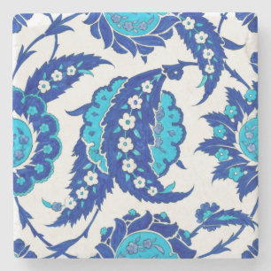 Dessous-de-verre En Pierre Sous-main floral feuille Saz Iznik ottoman