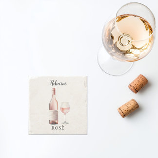 Dessous-de-verre En Pierre Sous-verre pour amoureux de vin rosé – Vin personn