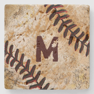 Dessous-de-verre En Pierre Sous-verres de baseball en pierre avec numéro de m