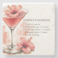 Sous-verres pour liqueur de Martini aux Hibiscus
