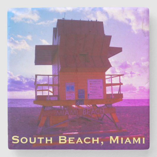 Dessous-de-verre En Pierre South Beach, Miami Lifeguard Stand (Ocean Secourt) (Devant)