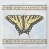 Dessous-de-verre En Pierre Southwest Yellow Swallowtail Butterfly Blue Sky (Devant)
