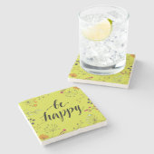 Dessous-de-verre En Pierre Soyez heureux 5 (Côté)