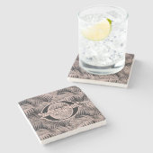 Dessous-de-verre En Pierre Sparkling Palm Leaves Pattern (Côté)