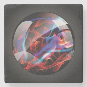 Dessous-de-verre En Pierre Sphère de verre rempli à plusieurs couleurs simulé