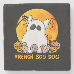 Dessous-de-verre En Pierre Spider Gift French Boo Bulldog Avec Citrouille Spi