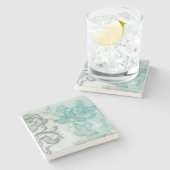 Dessous-de-verre En Pierre Spray de fleurs II (Côté)