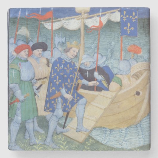 Dessous-de-verre En Pierre St Louis s'embarquant pour les croisades (Devant)