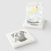 Dessous-de-verre En Pierre Staffordshire Bull Terrier (Côté)