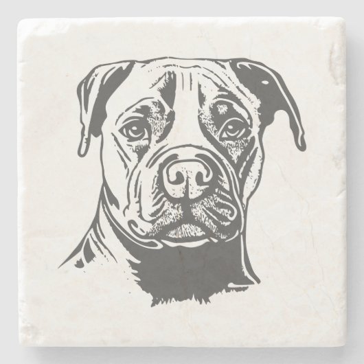 Dessous-de-verre En Pierre Staffordshire Bull Terrier (Devant)