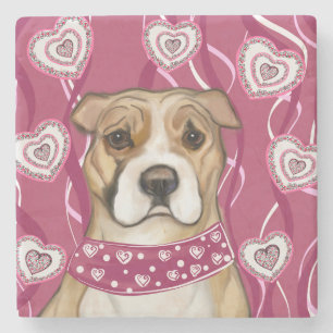 DESSOUS-DE-VERRE EN PIERRE STAFFORDSHIRE TERRIER AMÉRICAIN