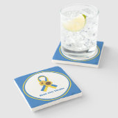 Dessous-de-verre En Pierre Stand With Ukraine Support Ribbon (Côté)