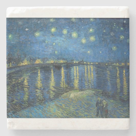 Dessous-de-verre En Pierre Starry Night Over the Rhone par Vincent van Gogh (Devant)