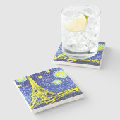 Dessous-de-verre En Pierre Starry Night Paris France (Côté)