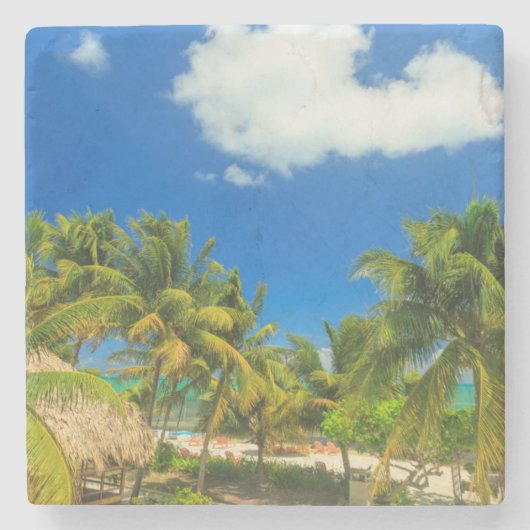 Dessous-de-verre En Pierre Station balnéaire tropicale, Belize (Devant)