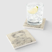 Dessous-de-verre En Pierre Statue dans le Jardin I (Côté)