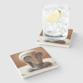 Dessous-de-verre En Pierre Statue de l'Alien antique (Côté)