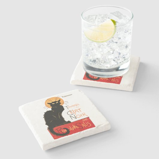 Dessous-de-verre En Pierre Steinlen Chat Noir Classique Art Français (Côté)